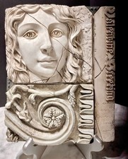 Rosto de menina romana grega 3D gesso alívio parede pendurado pronto para pendurar comprar usado  Enviando para Brazil