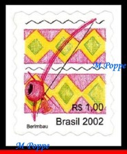 2877a BRASIL 2002 INSTRUMENTOS MUSICAIS, BERIMBAU, MÚSICA, RHM 821, MNH, usado comprar usado  Brasil 
