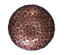 Tigela decorativa de vidro metal padrão floco de neve vermelho 16"x 2" peça central  comprar usado  Enviando para Brazil