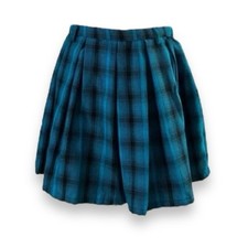 Usado, Mini-saia Hot Topic azul-petróleo e preto xadrez plissado escolar menina Y2K punk tamanho pequeno comprar usado  Enviando para Brazil
