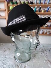 Black felt trilby for sale  PETERBOROUGH