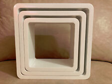 Estante De Madera Colgante Loft Blanco Lacado 19 / 23 / 27 x10x1,5cm Cuadrado, usado comprar usado  Enviando para Brazil