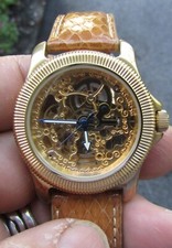 Invicta esqueleto mecânico WR 30m 17 joias pulseira de pele de cobra cabeça de cobre - relógio, usado comprar usado  Enviando para Brazil