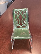 Cadeira de balanço rara antiga J. E. STEVENS casa de bonecas brinquedo de ferro fundido em miniatura , usado comprar usado  Enviando para Brazil
