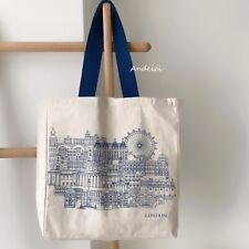 Sacola de lona vintage ao redor do Museu de Londres, Reino Unido Grande sacola de compras Presente comprar usado  Enviando para Brazil