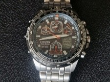 RELÓGIO CRONÓGRAFO CITIZEN ECO-DRIVE SKYHAWK PRETO VERMELHO PRETO E BRANCO PULSEIRA DE AÇO comprar usado  Enviando para Brazil