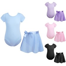 Conjunto de saia brilhante vestido dança tule manga curta collant balé infantil meninas comprar usado  Enviando para Brazil