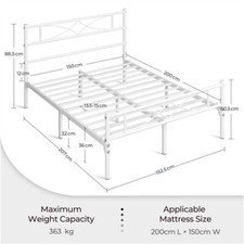 King metal bed for sale  IPSWICH