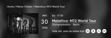 metallica konzertkarten gebraucht kaufen metallica konzertkarten gebraucht kaufen Berlin