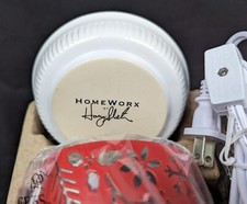 Aquecedor elétrico de fragrância HomeWorx by Harry Slatkin cerâmica vermelho aço inoxidável, usado comprar usado  Enviando para Brazil
