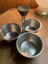 Conjunto de condimento vintage de aço inoxidável 3 compartimentos com suporte 3 tigelas comprar usado  Enviando para Brazil