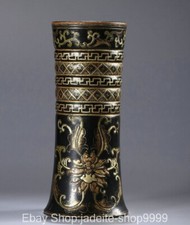 Vaso suporte para lápis 6,5 pol. antigo sândalo dourado padrão flor pincel vaso comprar usado  Enviando para Brazil