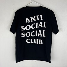 Usado, AUTÊNTICO Camiseta Preta Grande Masculina Anti Social Clube - Logotipo Preto/Branco comprar usado  Enviando para Brazil