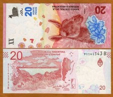 Argentina, 20 Pesos, ND (2017), P-361, Série B, Novo Design UNC comprar usado  Enviando para Brazil
