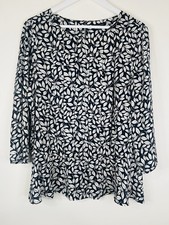 Blusa Tommy Hilfiger tamanho XXL azul marinho estampa de folha manga comprida babado bainha plissada comprar usado  Enviando para Brazil