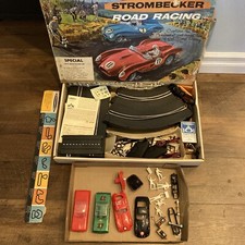 Vintage Strombecker Road Racing Slot Car Set Racer Modelo #9950 com Carros Extras! comprar usado  Enviando para Brazil