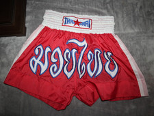 Shorts de luta de boxe tailandês XL vermelho branco taismai academia de kickboxing náilon vintage em excelente estado usado comprar usado  Enviando para Brazil