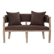 Sofa DKD Home Decor Brązowa Len Drewno kauczukowe Tradycyjna [122 x 69 x 72 cm na sprzedaż  Wysyłka do Poland