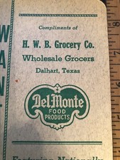 Vintage NOS  Advertising DEL-MONTE FOOD Want Book" Notebook Book Dalhart Texas, usado comprar usado  Enviando para Brazil