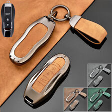 Capa chaveiro de carro de couro liga de zinco para Porsche Cayenne Macan Panamera 911, usado comprar usado  Enviando para Brazil
