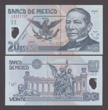 MÉXICO P.116d 20 PESOS 9-11-2009 SÉRIE X UNC YYYWE COMBINAR 2412 comprar usado  Enviando para Brazil