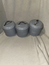 tea coffee sugar canisters blue for sale  SPALDING