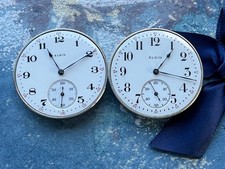 2 movimentos de relógio de bolso Elgin 12s, usado comprar usado  Enviando para Brazil