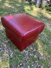 Red leather pouffe for sale  RETFORD