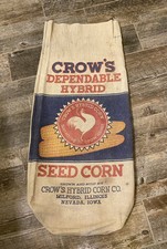 Bolsa de saco de milho híbrida vintage Crow's Seed Milford, IL - Nevada, IA Corn Co. comprar usado  Enviando para Brazil