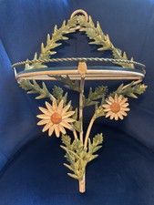Prateleira de parede vintage de vidro de metal Daisy Tole, usado comprar usado  Enviando para Brazil