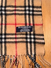 Cachecol Burberry Cashmere autêntico xadrez clássico feminino - Bege camelo comprar usado  Enviando para Brazil
