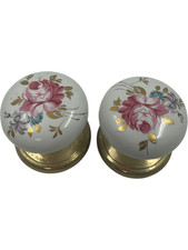 Floral ceramic brass for sale  DARTFORD