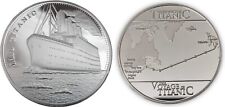Titanic Silver Coin Map Belfast Atlantic Ocean Old Ship Boat White Star Line USA for sale  SALFORD