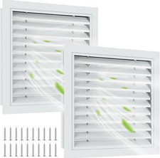 2 peças de ventilação de empena liga de alumínio aberturas de parede galpão sótão janela 18" x 18" branco comprar usado  Enviando para Brazil