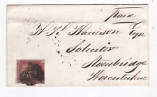 1853 QV FINE 1d SELO VERMELHO CENTAVO NA CAPA (DOBRA) PARA STOURBRIDGE WORCESTER comprar usado  Enviando para Brazil