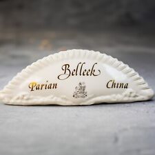 Placa de exibição Belleek Parian porcelana vieira ventilador 9 x 3" marfim com ouro Irlanda, usado comprar usado  Enviando para Brazil