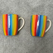 Rainbow striped mugs for sale Rainbow striped mugs for sale  SALE