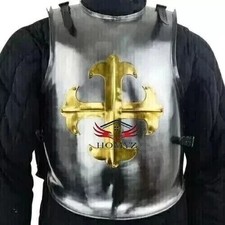 Jaqueta templária medieval peitoral aço cavaleiro bronze cruz cuirass armadura corporal comprar usado  Enviando para Brazil