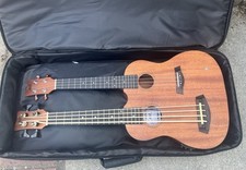 Ukulele Aklot pescoço duplo. Baixo e mogno soprano com captador e estojo comprar usado  Enviando para Brazil