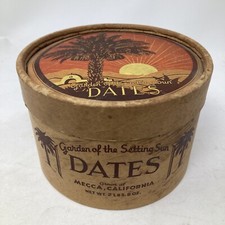 Caixa de contêiner vintage JARDIM DO PÔR DO SOL DATAS Meca Califórnia palmeira, usado comprar usado  Enviando para Brazil