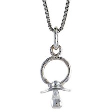 Câmera chupeta bebê prata esterlina 925 corte diamante 9/16 (14mm) polegadas de altura comprar usado  Enviando para Brazil