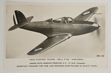 Avião de combate Bell Aircobra da Segunda Guerra Mundial. Cartão postal fotografado em 1939.  c180, usado comprar usado  Enviando para Brazil