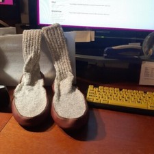 Meias chinelo originais com almofada nuvem conforto malha off white tamanho W9-10/M7.5-8.5, usado comprar usado  Enviando para Brazil