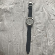 Relógio Swatch grande face branca pulseira preta prata deslumbrante comprar usado  Enviando para Brazil