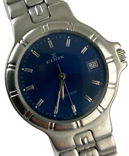 Relógio masculino EDOX automático SWISS mostrador azul Eta 2824-2 comprar usado  Enviando para Brazil