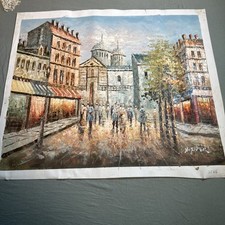 Pintura a óleo original assinada por S. Hofner rua francesa arte impressionismo vintage comprar usado  Enviando para Brazil