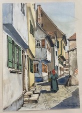 Hübsches aquarell straßenbil gebraucht kaufen  Herbertingen