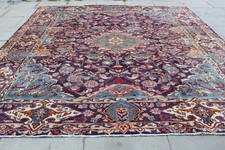 Usado, Tapete azul vintage usado feito à mão tradicional oriental lã 387x292cm comprar usado  Enviando para Brazil