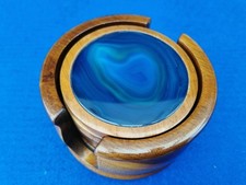 Blue agate coaster for sale  BORTH