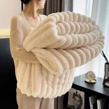 Cobertor quente de pelúcia peludo colcha grossa macia para sofá-cama tamanho duplo solteiro comprar usado  Enviando para Brazil